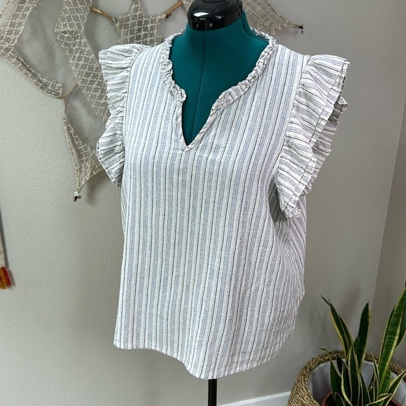 Gilli brand linen blend popover top SZ 2X - Picture 1 of 9